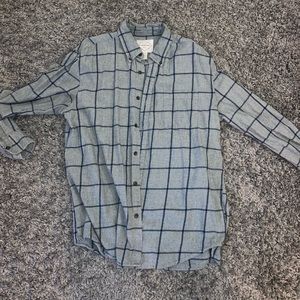 Grey & Blue Plaid Shirt
